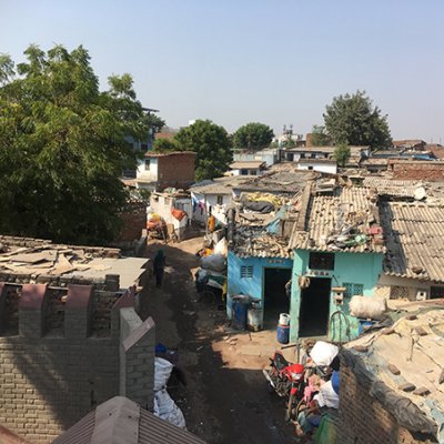 An informal settlement in India